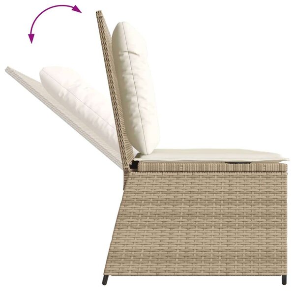 VidaXL Kert Pad - Polyrattan - Dönthető - 108x67x95cm