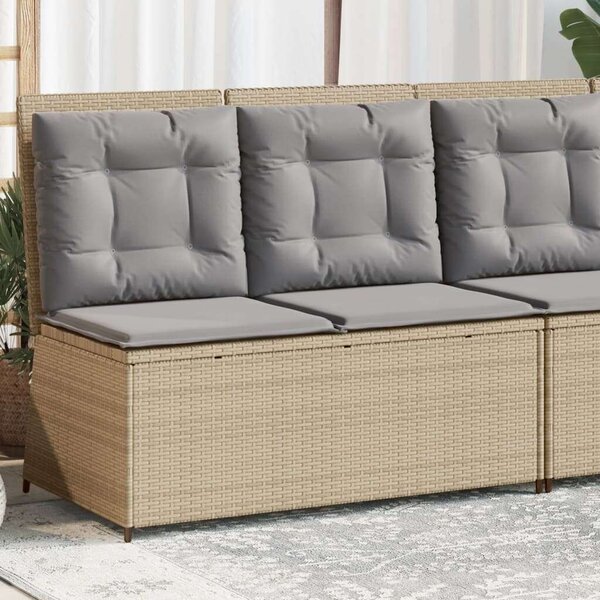 VidaXL Polyrattan Dönthető Kerti Pad - Bézs - 2 személyes