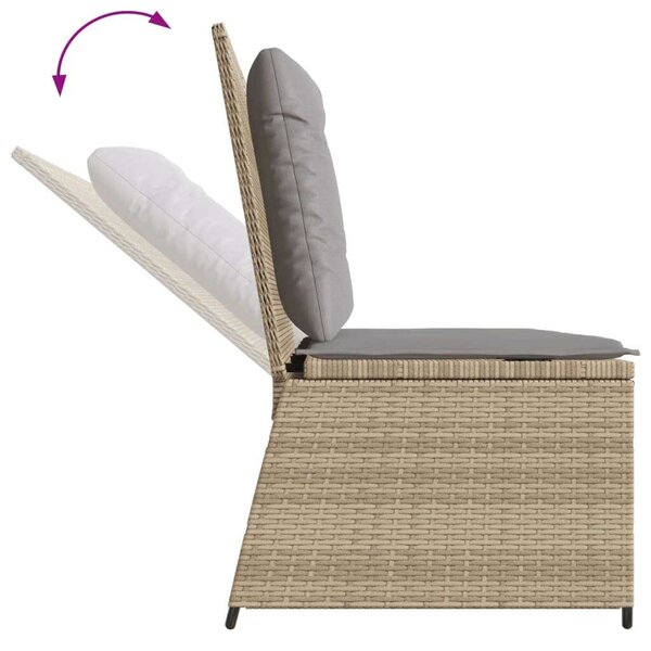 VidaXL Polyrattan Dönthető Kerti Pad - Bézs - 2 személyes