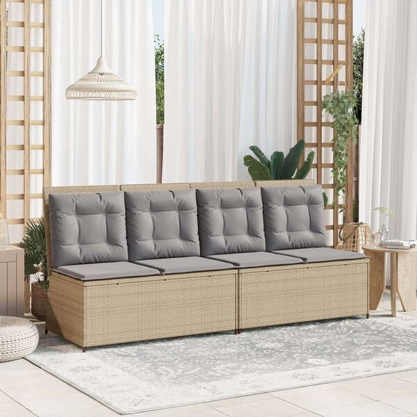 VidaXL Polyrattan Dönthető Kerti Pad - Bézs - 2 személyes