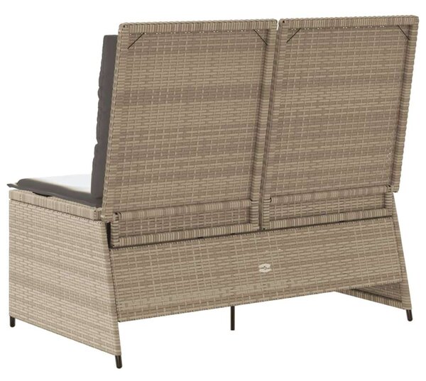 VidaXL Polyrattan Dönthető Kerti Pad - Bézs - 2 személyes
