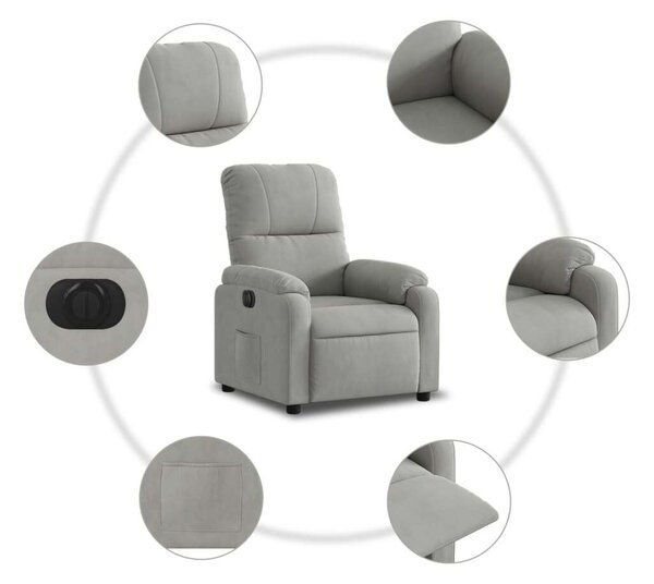 Relax Elektromos Fotel - Világosszürke
