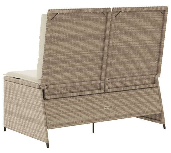 VidaXL Kert Pad - Polyrattan - Dönthető - 108x67x95cm