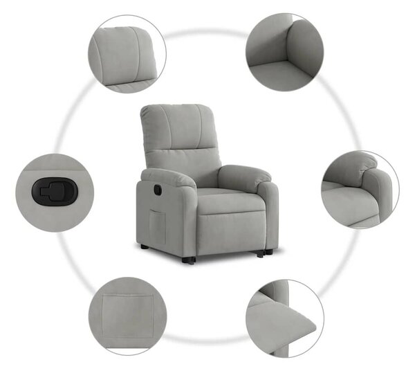 VidaXL Elektromos Fotel Felállássegítővel - Világosszürke