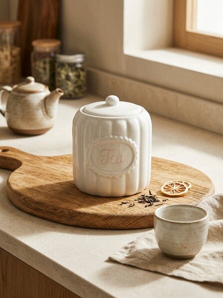Sinsay - Recipient ceramic pentru ceai cu capac - fehér