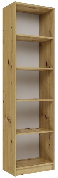Shannan R50 polcos szekrény, könyvtartó, 50x181.5x30 cm, tölgy