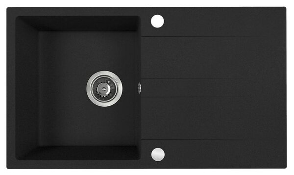 Kuchinox Laut, 1 rekeszes gránit mosogató 760x440x174 mm + szifon, fekete, LAV-SBZ_B11Y