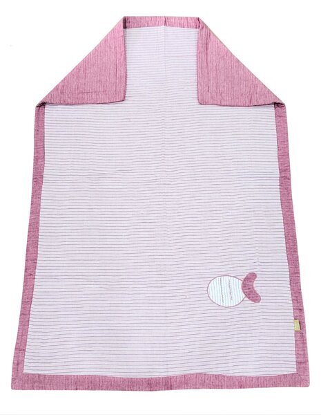 Halacska mintás rózsaszín csíkos gyerek takaró - 120x150 cm