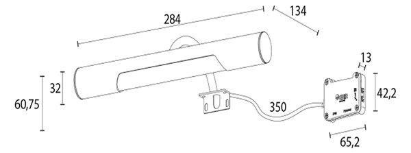Sapho Sapho, ANDREA LED lámpa, 5W, 284x32x134mm, bronz, E26717CI