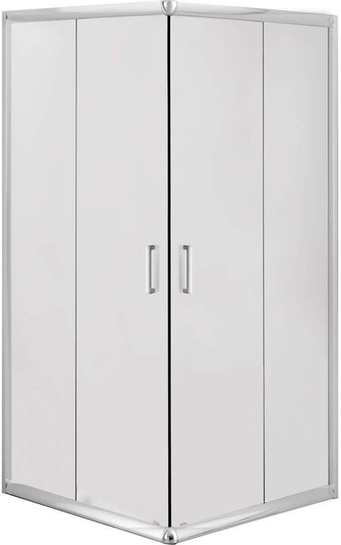 Deante Funkia, szögletes zuhanyzó 80x80 cm, magasság 185 cm, 5 mm matt üveg, króm profil, KYC_642K