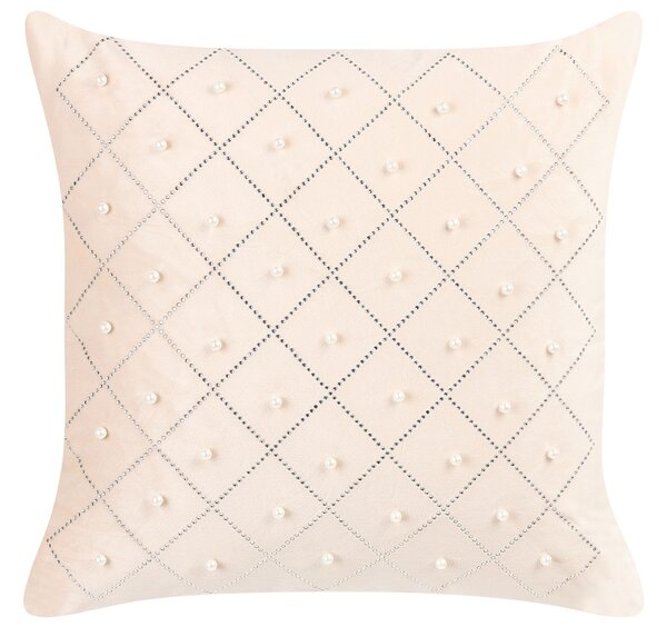 2 db díszpárna YARROW Bársony 45 x 45 cm Bézs Geometrikus mintás