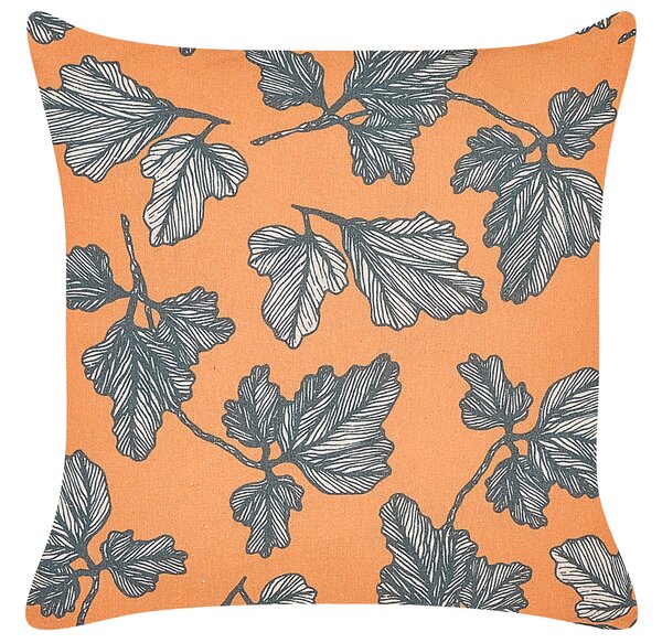 2 db díszpárna SPIREA 45 x 45 cm Narancssárga Fekete Növénymintás