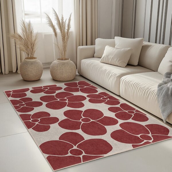 Piros mosható szőnyeg 60x100 cm Red Meadow – Mila Home