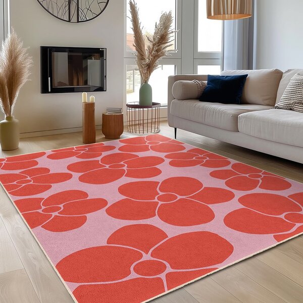 Piros-rózsaszín mosható szőnyeg 80x150 cm Poppy Fields – Mila Home