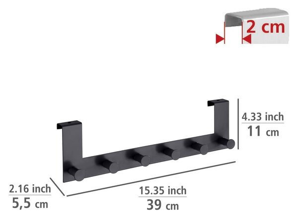 Fekete fém ajtófogas 39 cm Celano – Wenko