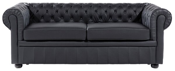 Ülőgarnitúra 4 személyes CHESTERFIELD Bőr Fekete