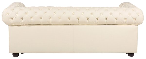 Ülőgarnitúra 4 személyes CHESTERFIELD Bőr Világosbézs