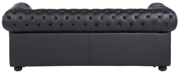 Ülőgarnitúra 4 személyes CHESTERFIELD Bőr Fekete