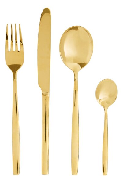 Aranyszínű rozsdamentes acél evőeszköz készlet 16 db-os Avie – Premier Housewares