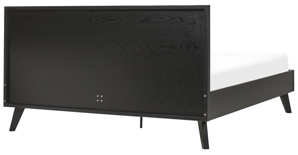 Ágy Rattan MONPAZIER 160 x 200 cm Fekete