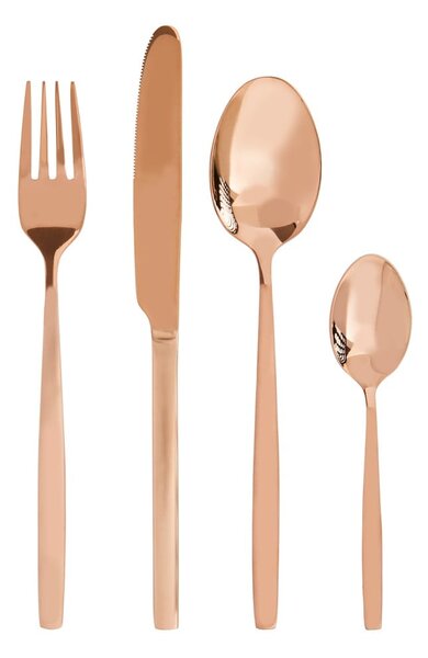Rézszínű rozsdamentes acél evőeszköz készlet 16 db-os Avie – Premier Housewares