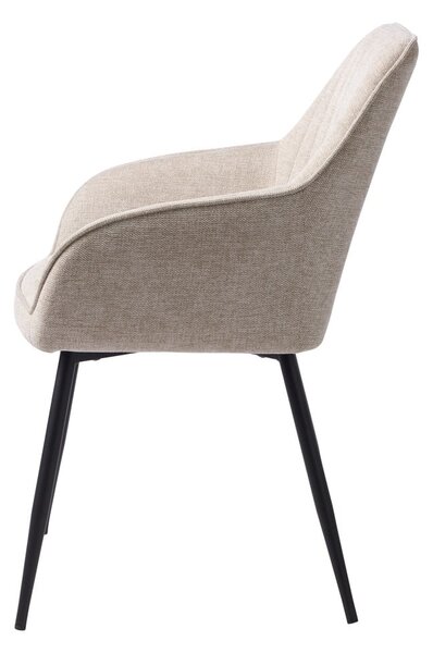 Bézs kárpitozott karfás étkezőfotel Nolan – Unique Furniture