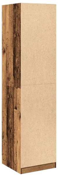 Vidaxl Antik Fa Ruhaszekrény - 5 Polcos - 50x50x200 cm