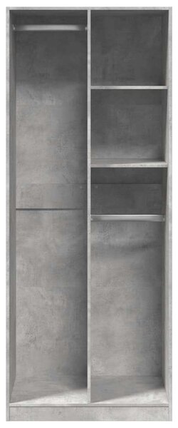 VidaXL Ruhásszekrény - Beton Szürke - 80x50x200 cm