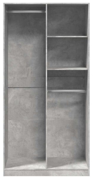 VidaXL Ruhásszekrény - Beton Szürke - 100x50x200 cm
