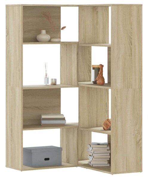 VidaXL Sarok Könyvespolc - 4 Polc - Sonoma Tölgy - 85x85x140cm