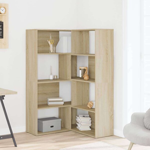 VidaXL Sarok Könyvespolc - 4 Polc - Sonoma Tölgy - 85x85x140cm