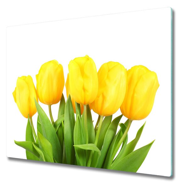 Üveg vágódeszka sárga tulipánok