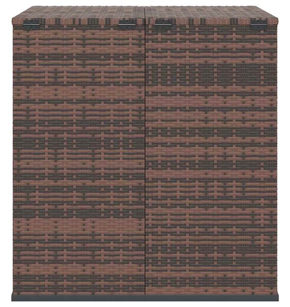 Barna polyrattan kerti párnatartó doboz 100 x 97,5 x 104 cm