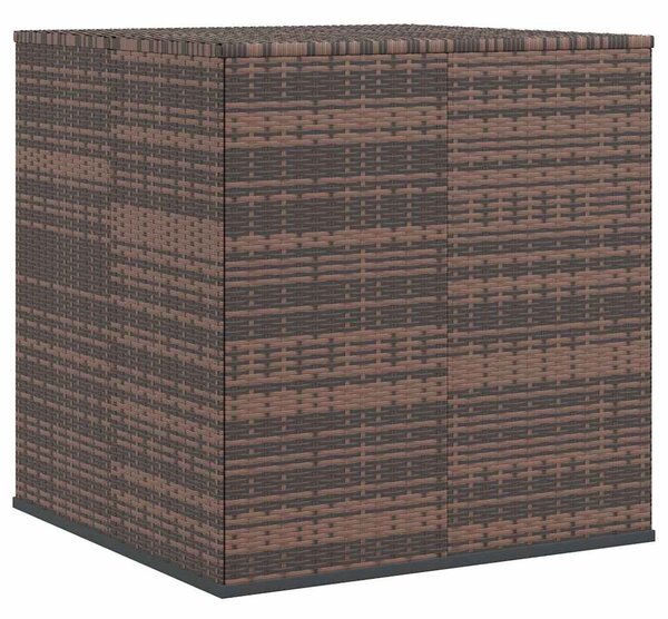 Barna polyrattan kerti párnatartó doboz 100 x 97,5 x 104 cm