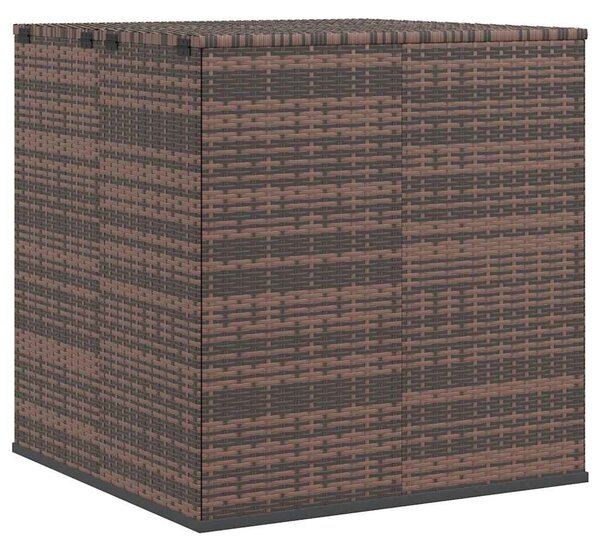 Barna polyrattan kerti párnatartó doboz 100 x 97,5 x 104 cm