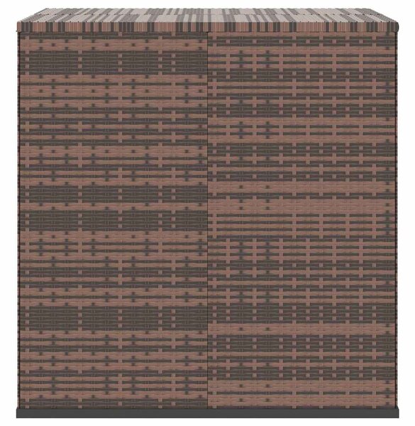 Barna polyrattan kerti párnatartó doboz 100 x 97,5 x 104 cm