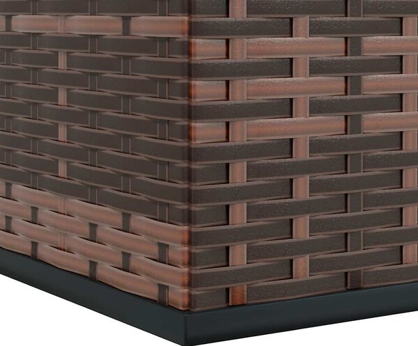 Barna polyrattan kerti párnatartó doboz 100 x 97,5 x 104 cm