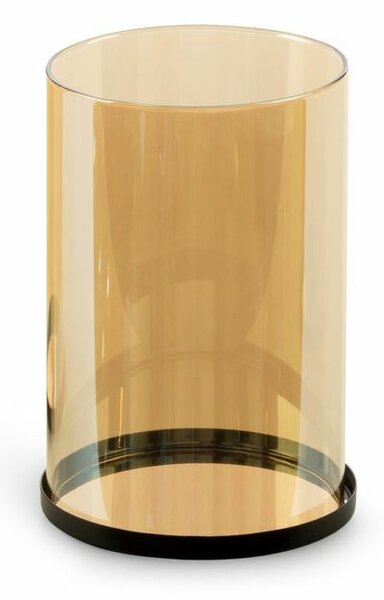 Mira2 fém dekoratív gyertyatartó üveg búrával Arany 10x10x15 cm