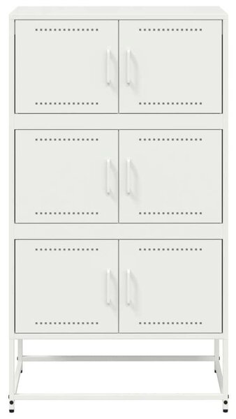 VidaXL Fehér Acél Tálalószekrény - 6 Rekeszes - 68,5x38,5x123,5 cm