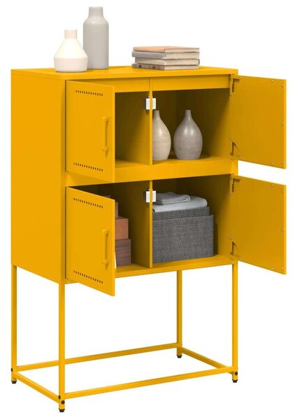 Acél Tárolószekrény - Mustársárga - 68,5x38,5x107 cm