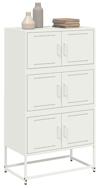VidaXL Fehér Acél Tálalószekrény - 6 Rekeszes - 68,5x38,5x123,5 cm