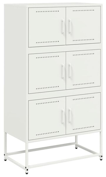 VidaXL Fehér Acél Tálalószekrény - 6 Rekeszes - 68,5x38,5x123,5 cm