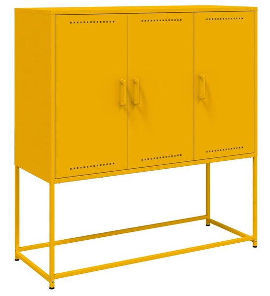 VidaXL mustársárga acél magasszekrény 100,5 x 39 x 107 cm