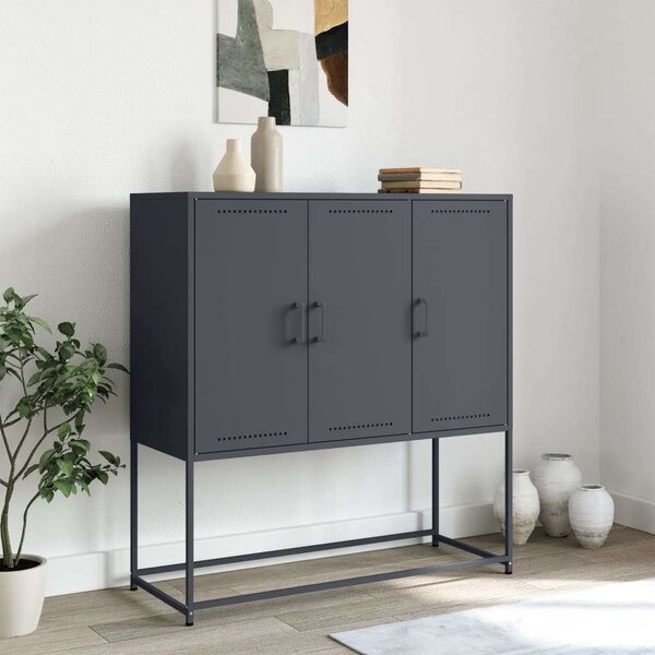 VidaXL Acél Magasszekrény - 100,5x39x107 cm - Antracitszürke