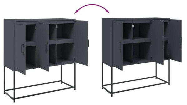 VidaXL Acél Magasszekrény - 100,5x39x107 cm - Antracitszürke