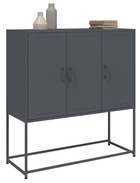 VidaXL Acél Magasszekrény - 100,5x39x107 cm - Antracitszürke