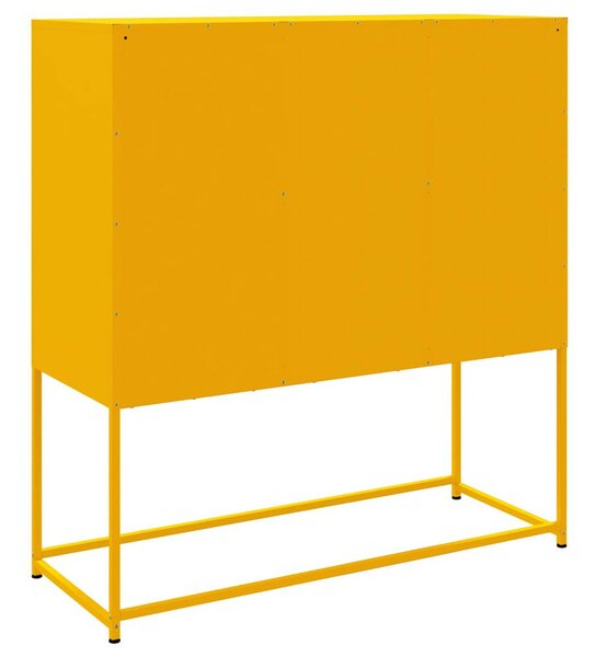 VidaXL mustársárga acél magasszekrény 100,5 x 39 x 107 cm