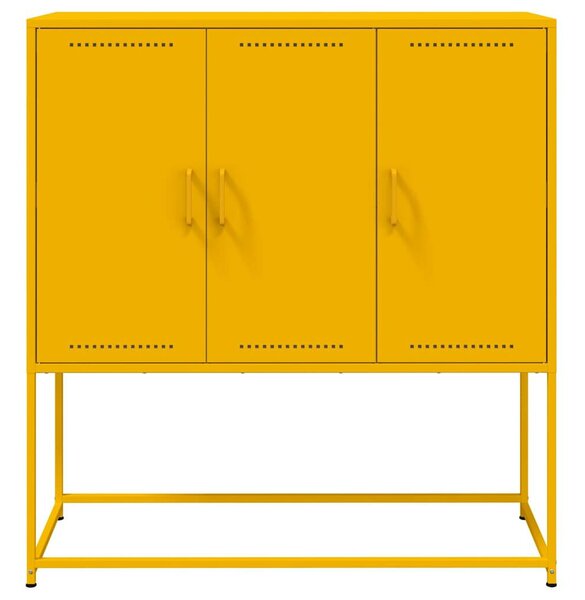VidaXL mustársárga acél magasszekrény 100,5 x 39 x 107 cm