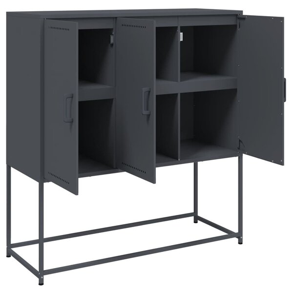 VidaXL Acél Magasszekrény - 100,5x39x107 cm - Antracitszürke