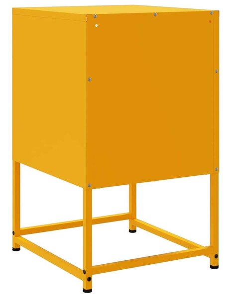 VidaXL Fém Éjjeliszekrény Szett - 2 db - Mustársárga - 36x39x60,5 cm